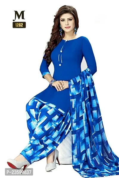 Beautiful Crepe Printed Dress Material with Dupatta