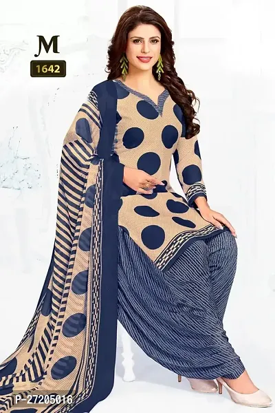 Beautiful Crepe Printed Dress Material with Dupatta