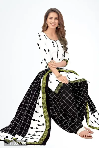 Beautiful Crepe Printed Dress Material with Dupatta