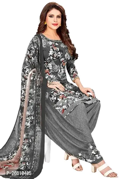 Beautiful Crepe Printed Dress Material with Dupatta