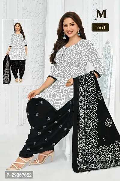 Elegant  Print Dress Material with Dupatta For Women-thumb0