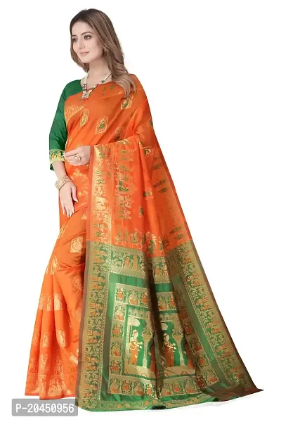 Woven Baluchari Art Silk Saree for Women-thumb0