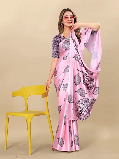 Digital Print, Bollywood Silk Blend, Crepe Saree For Women