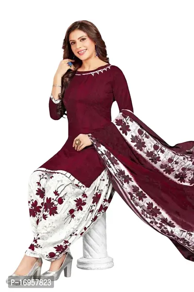 Beautiful American Crepe Printed Dress Material with Dupatta-thumb0