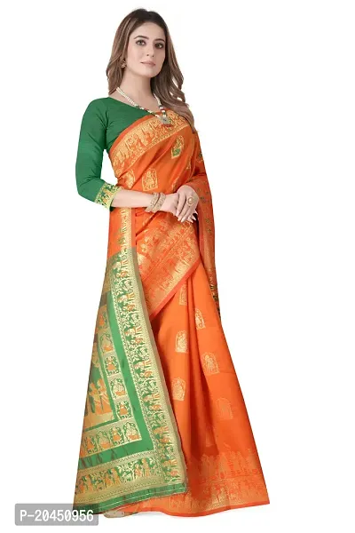 Woven Baluchari Art Silk Saree for Women-thumb2