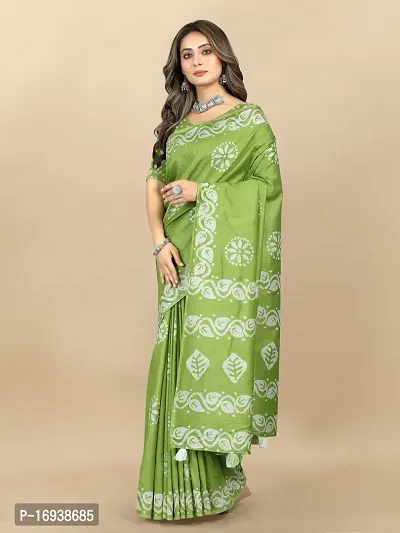 Stylish Chanderi Cotton Multicoloured Self Pattern Saree with Blouse piece-thumb2