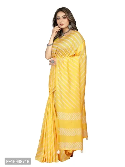 Stylish Chanderi Cotton Multicoloured Self Pattern Saree with Blouse piece-thumb3