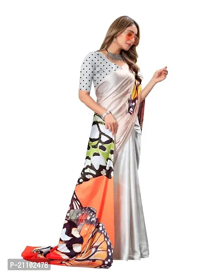 Digital Print, Printed Bollywood Silk Blend, Crepe Saree For Women