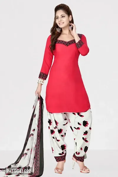 Beautiful Crepe Printed Dress Material with Dupatta