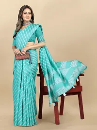 Stylish Chanderi Cotton Multicoloured Self Pattern Saree with Blouse piece-thumb3