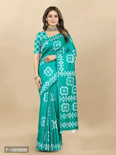 Stylish Chanderi Cotton Multicoloured Self Pattern Saree with Blouse piece