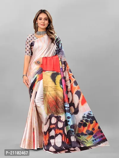 Digital Print, Printed Bollywood Silk Blend, Crepe Saree For Women-thumb2