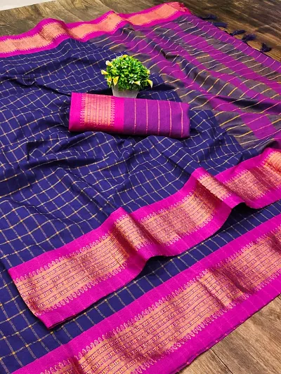 Best Selling Silk Blend Saree with Blouse piece 