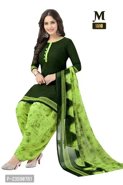 Beautiful Crepe Printed Dress Material with Dupatta-thumb0