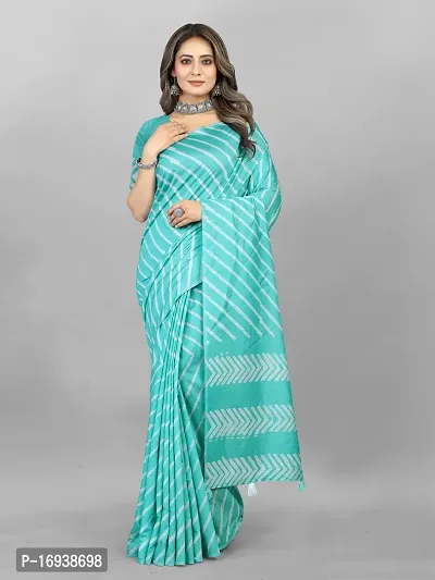 Stylish Chanderi Cotton Multicoloured Self Pattern Saree with Blouse piece