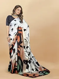 Stylish Crepe Multicoloured Digital Print Saree with Blouse piece-thumb3