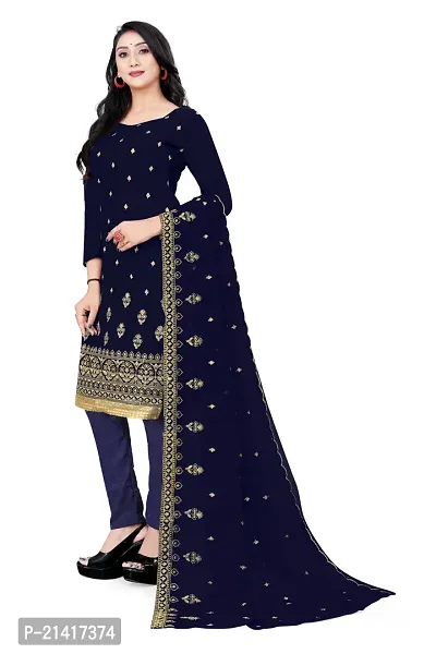 Georgette Dress Material For Women With Embroidered Work And Inner