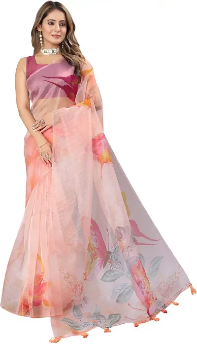 New In Organza Saree with Blouse piece 