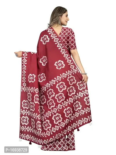 Stylish Chanderi Cotton Multicoloured Self Pattern Saree with Blouse piece-thumb2