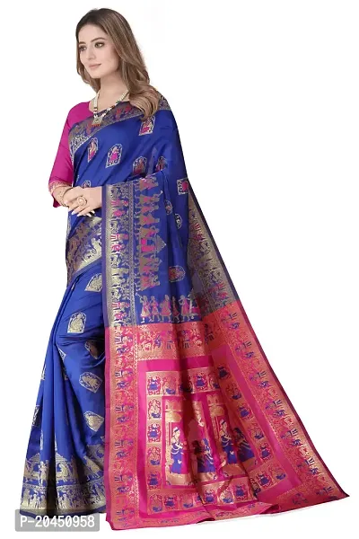 Woven Baluchari Art Silk Saree for Women