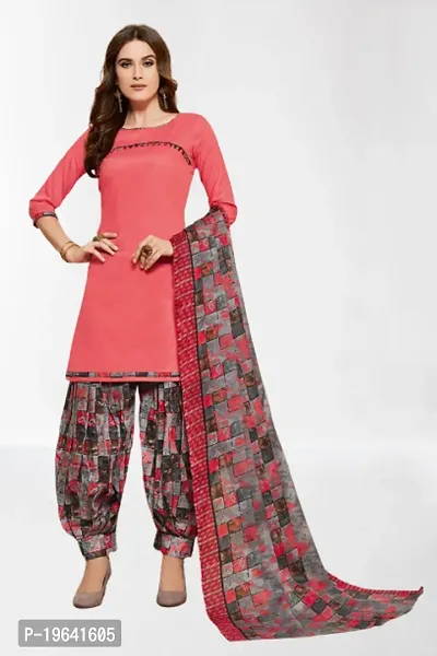 Beautiful Crepe Printed Dress Material with Dupatta-thumb0