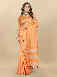 Stylish Chanderi Cotton Multicoloured Self Pattern Saree with Blouse piece-thumb1