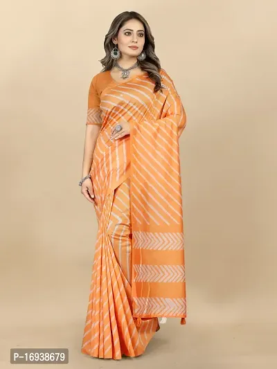 Stylish Chanderi Cotton Multicoloured Self Pattern Saree with Blouse piece-thumb2