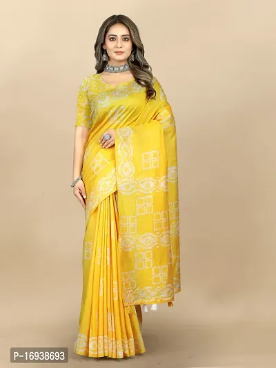 Stylish Chanderi Cotton Multicoloured Self Pattern Saree with Blouse piece-thumb0