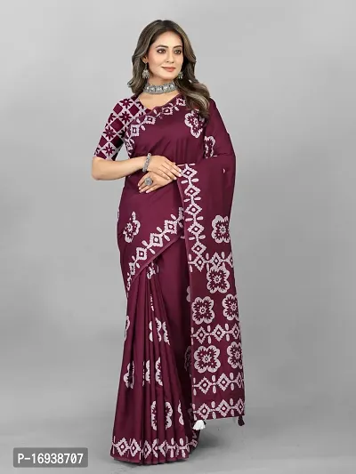 Stylish Chanderi Cotton Multicoloured Self Pattern Saree with Blouse piece