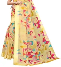 Trendy Women Cotton Blend Saree with Blouse Piece-thumb1