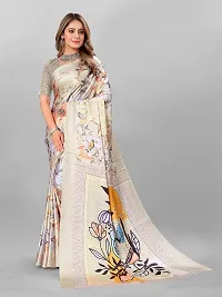 Digital Print, Printed Bollywood Silk Blend, Crepe Saree For Women-thumb1