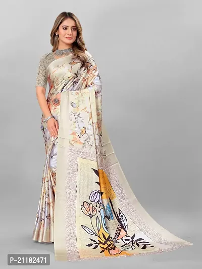 Digital Print, Printed Bollywood Silk Blend, Crepe Saree For Women-thumb2