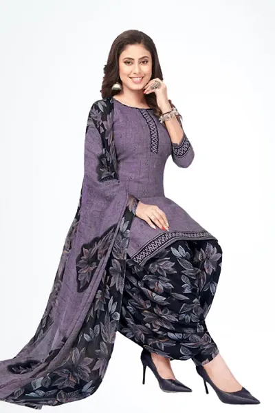 Stylish Crepe Printed Unstitched Suit