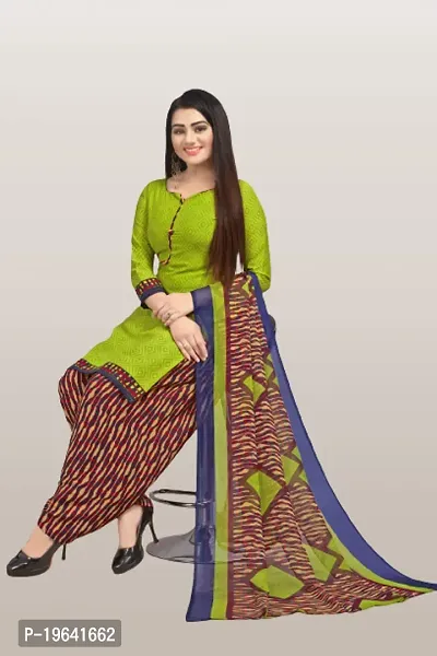 Beautiful Crepe Printed Dress Material with Dupatta-thumb0