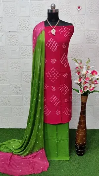 Stylish Multicoloured Embellished Rayon Dress Material with Dupatta For Women-thumb1