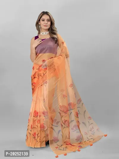 Digital Print Bollywood Organza Saree For Women