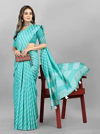 Stylish Chanderi Cotton Multicoloured Self Pattern Saree with Blouse piece-thumb3