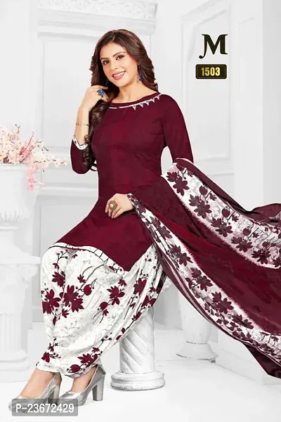 Beautiful Crepe Printed Dress Material with Dupatta