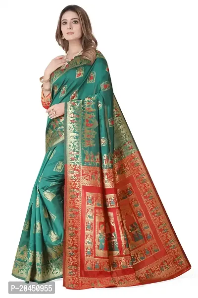 Woven Baluchari Art Silk Saree for Women