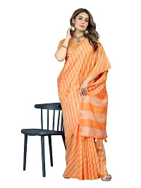 Stylish Chanderi Cotton Multicoloured Self Pattern Saree with Blouse piece-thumb3