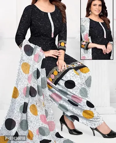 Beautiful Crepe Printed Dress Material with Dupatta