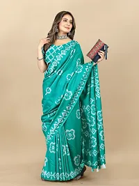 Stylish Chanderi Cotton Multicoloured Self Pattern Saree with Blouse piece-thumb3