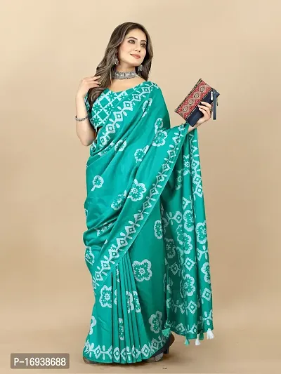 Stylish Chanderi Cotton Multicoloured Self Pattern Saree with Blouse piece-thumb4