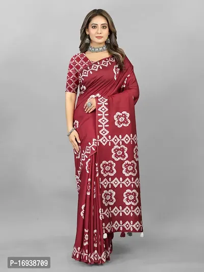 Stylish Chanderi Cotton Multicoloured Self Pattern Saree with Blouse piece