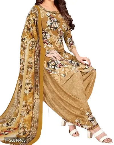 Beautiful Crepe Printed Dress Material with Dupatta-thumb0