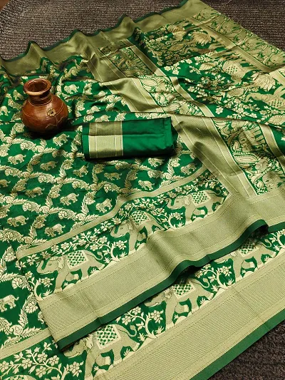 Must Have Silk Blend Saree with Blouse piece 