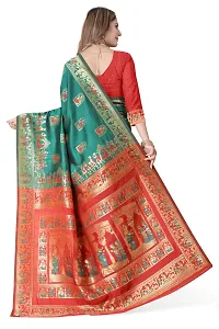 Woven Baluchari Art Silk Saree for Women-thumb2