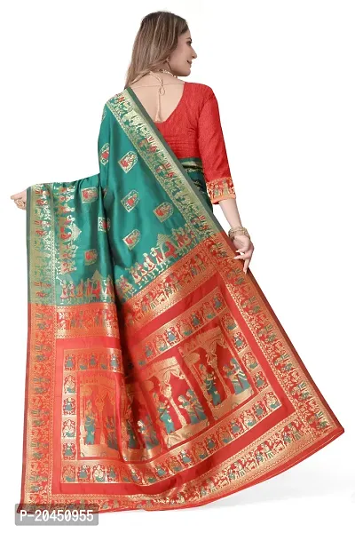 Woven Baluchari Art Silk Saree for Women-thumb3