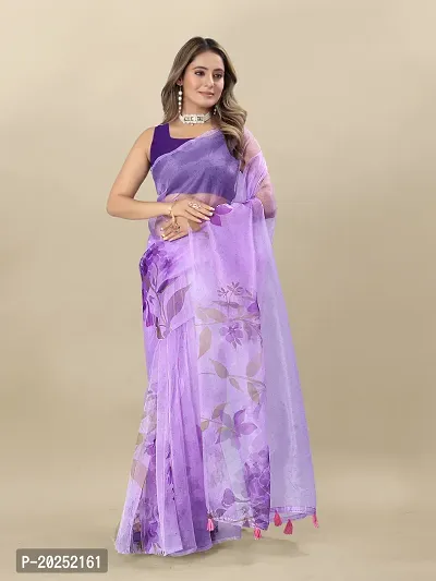 Digital Print Bollywood Organza Saree For Women-thumb0