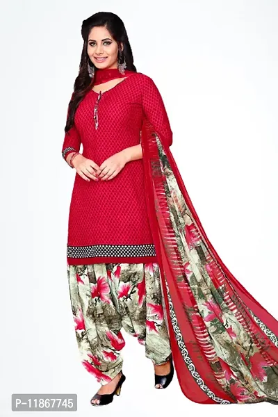 Beautiful Crepe Printed Dress Material with Dupatta